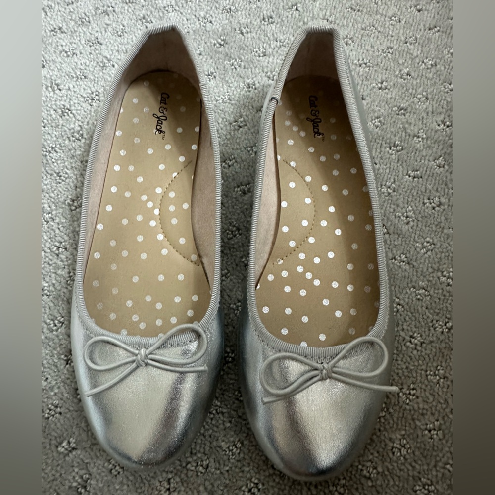 Cat & Jack Metallic Silver Flats